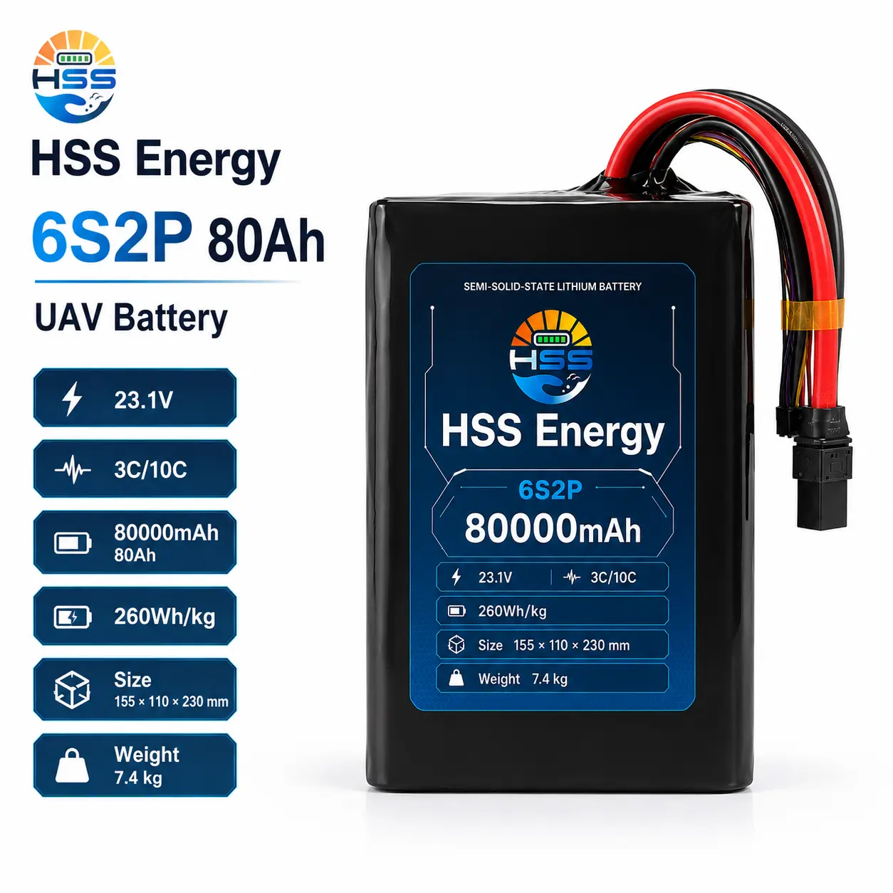 6S 80000mAh UAV-batterij