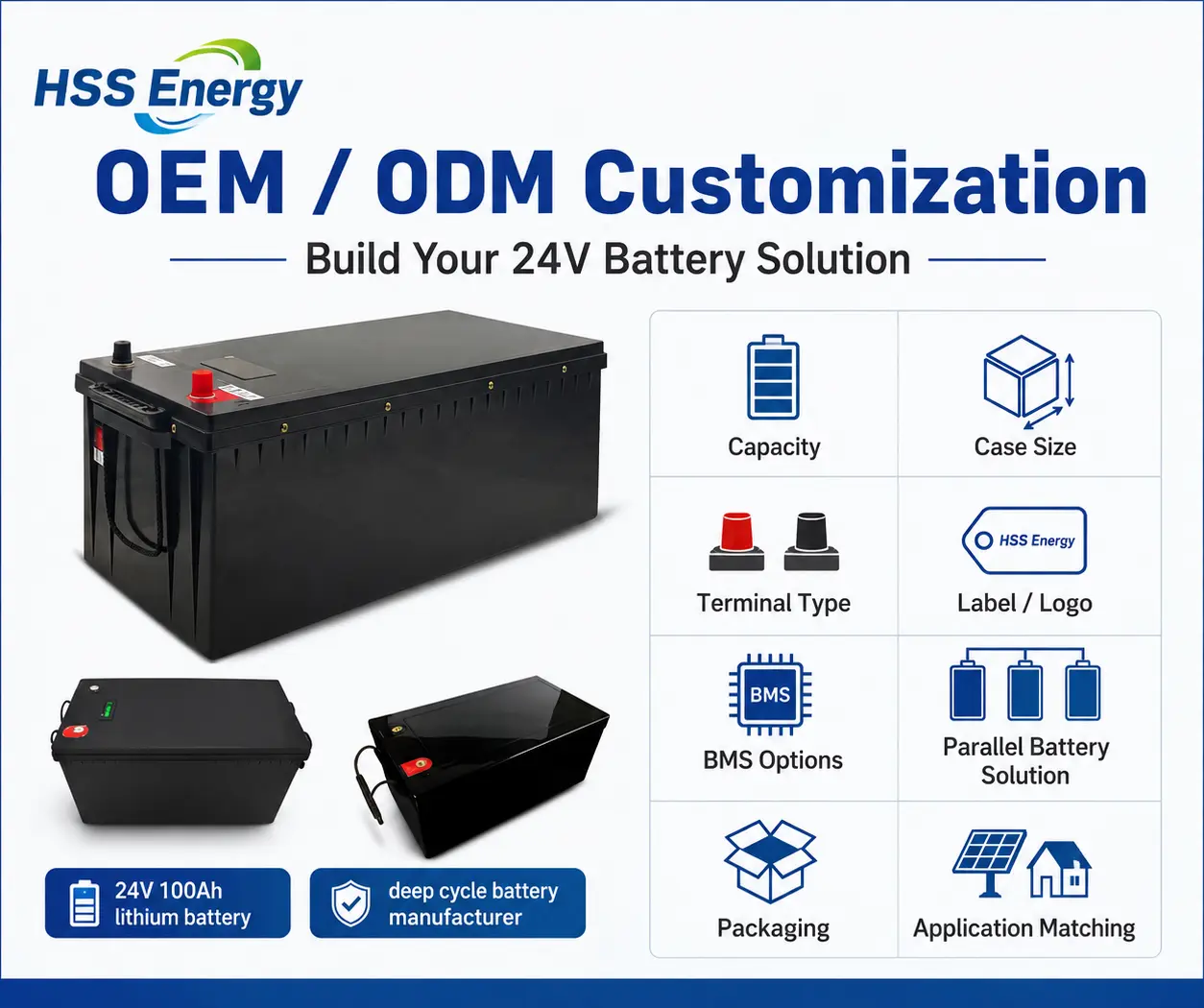 24V 100Ah LiFePO4 Battery